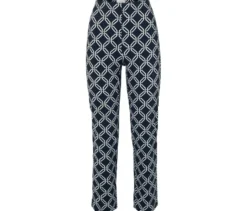 Stretchhose, dunkelblau mit weißem Alloverprint