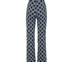 Stretchhose, dunkelblau mit weißem Alloverprint