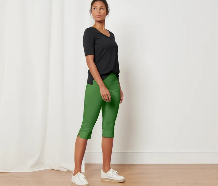 3/4-Stretchhose, grün