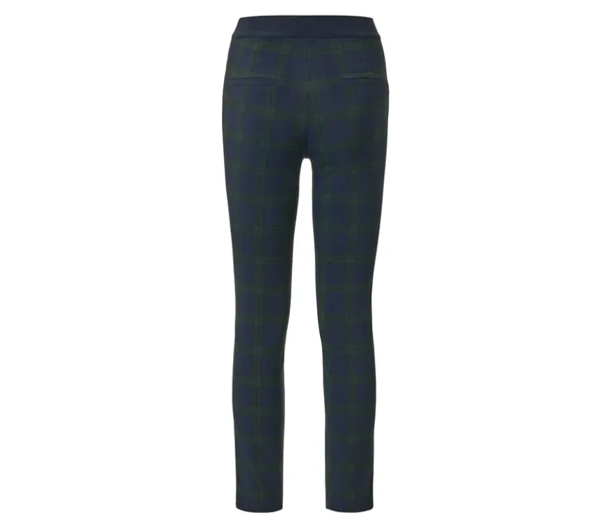Stretchhose, grün-blau kariert