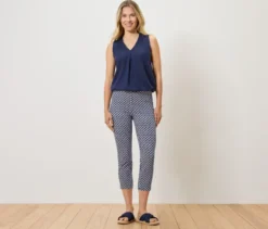 7/8-Stretchhose, Minimal-Alloverprint