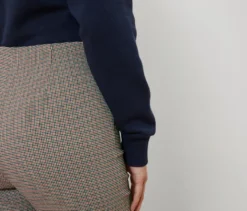 Stretchhose mit Hahnentritt-Jacquard