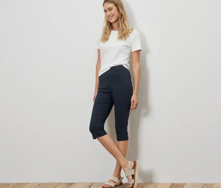 3/4-Stretchhose, navy