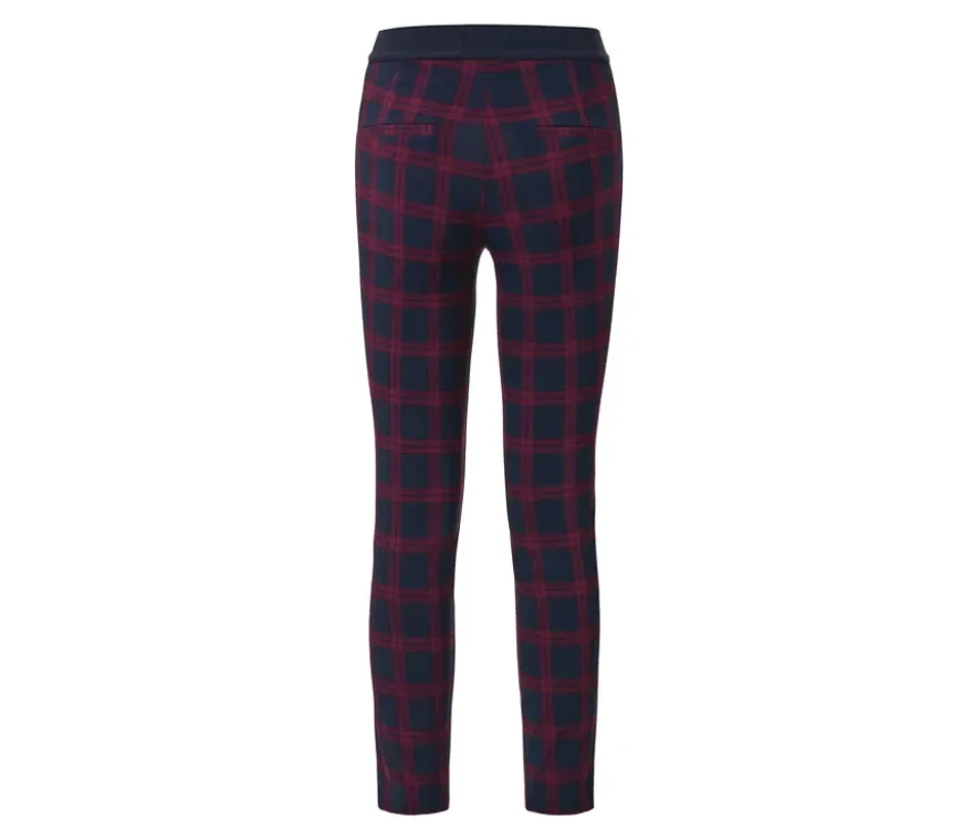 Stretchhose, rot-blau kariert