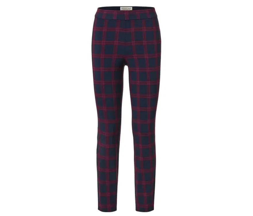 Stretchhose, rot-blau kariert