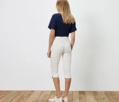 3/4-Stretchhose, weiß