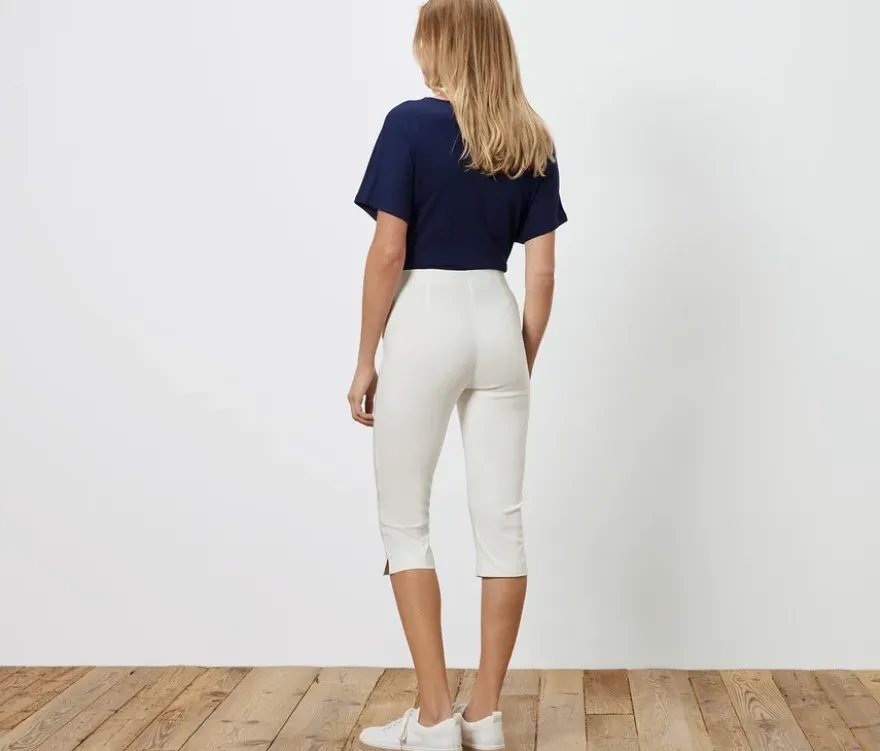 3/4-Stretchhose, weiß