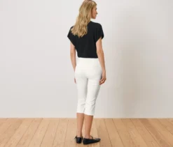 3/4-Stretchhose, weiß