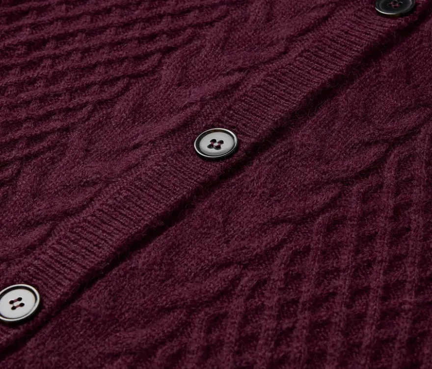 Strickcardigan mit Zopfmuster