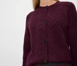 Strickcardigan mit Zopfmuster