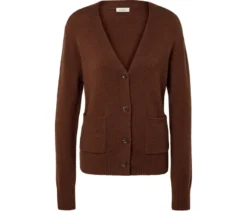 Strickcardigan, Wollmix, cognac