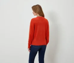 Strickcardigan, Wollmix, orange
