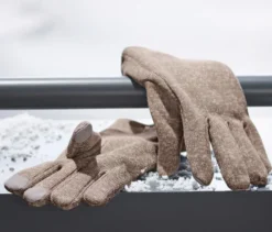 Strickfleece-Handschuhe, braun