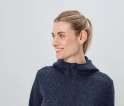 Strickfleece-Jacke, dunkelblau