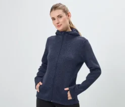 Strickfleece-Jacke, dunkelblau