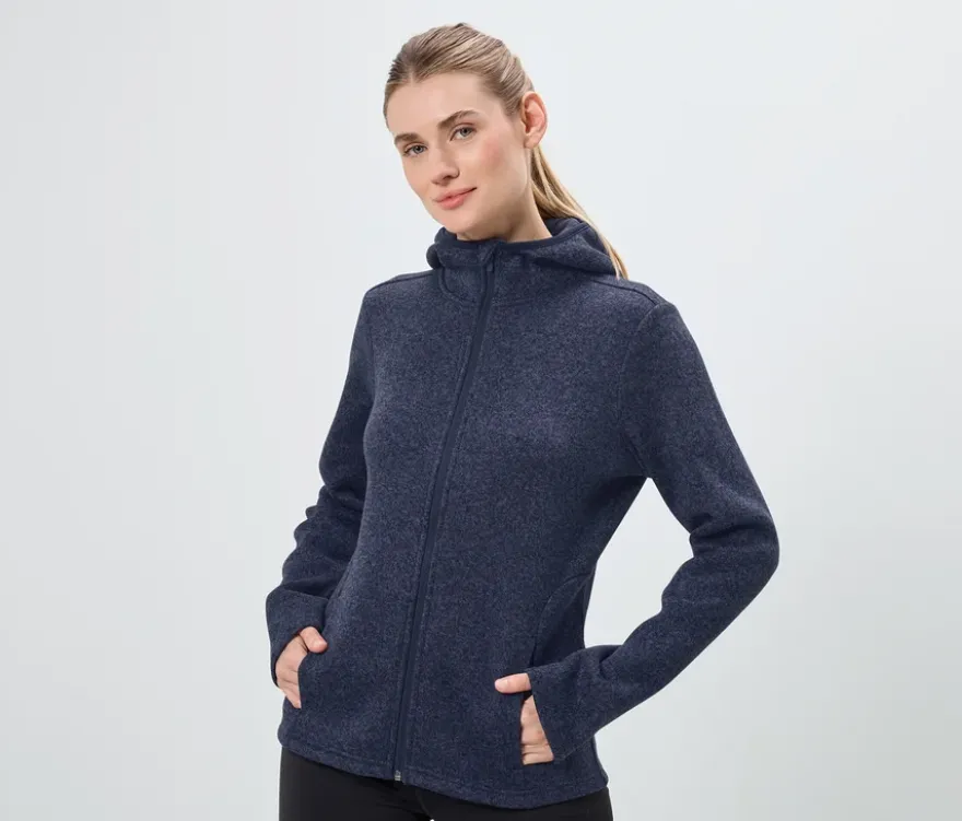 Strickfleece-Jacke, dunkelblau