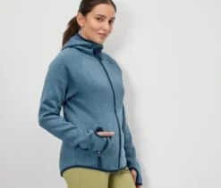 Strickfleece-Jacke, dunkelblau