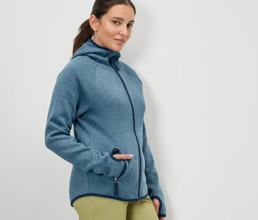 Strickfleece-Jacke, dunkelblau