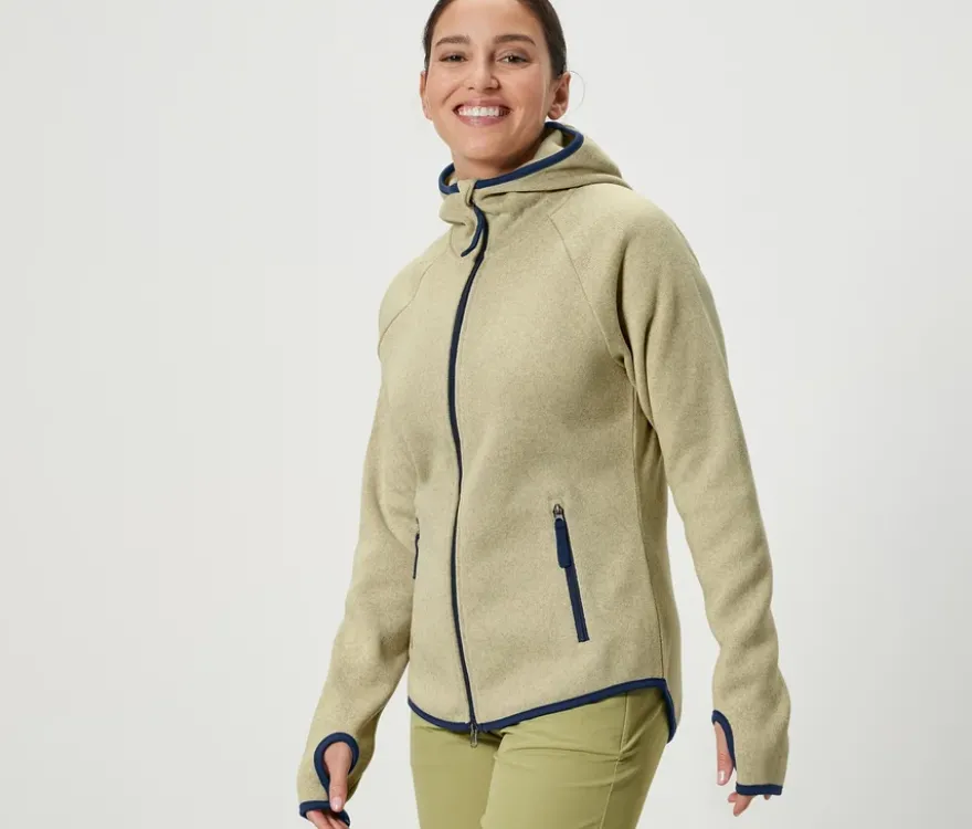 Strickfleece-Jacke, gelb