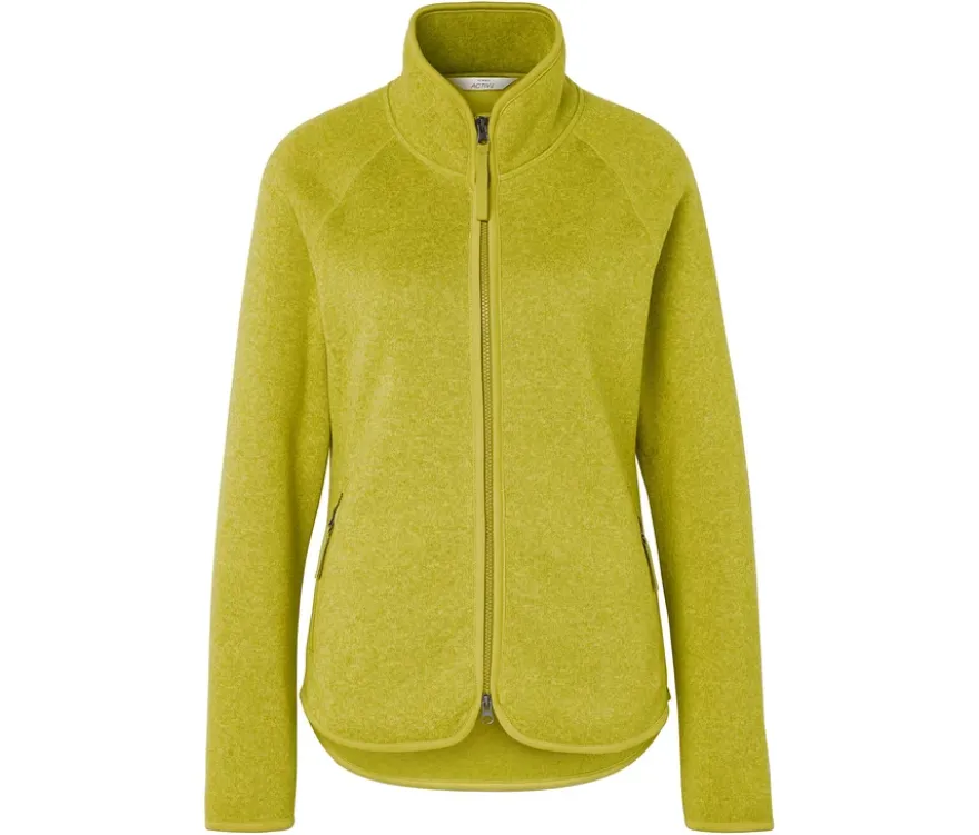 Strickfleecejacke, grüngelb