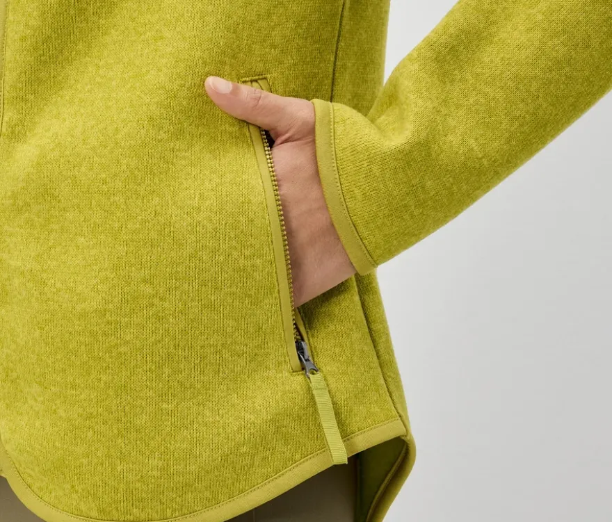 Strickfleecejacke, grüngelb