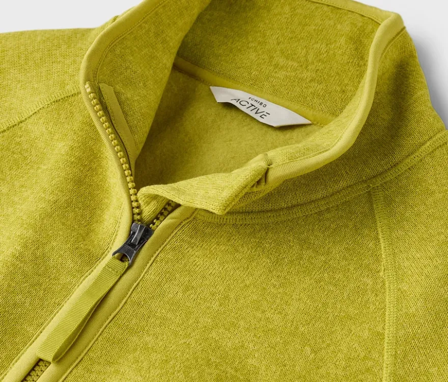 Strickfleecejacke, grüngelb