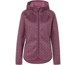 Strickfleecejacke mit Kapuze, Alloverprint