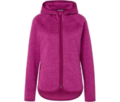 Strickfleecejacke mit Kapuze, pink