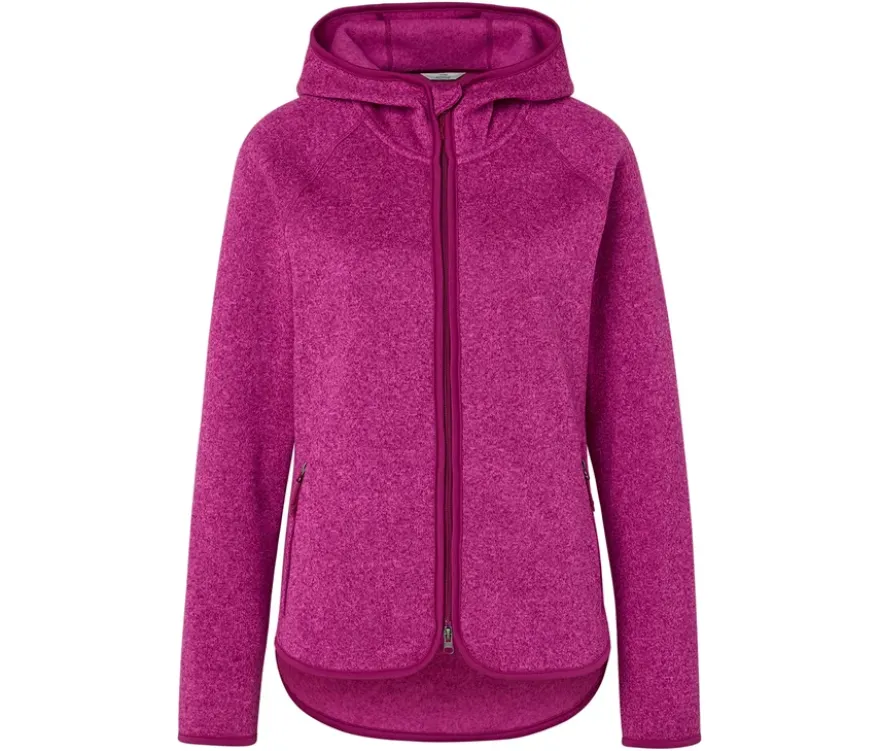 Strickfleecejacke mit Kapuze, pink