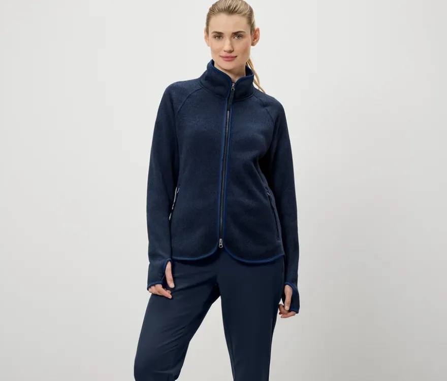 Strickfleece-Jacke, navy
