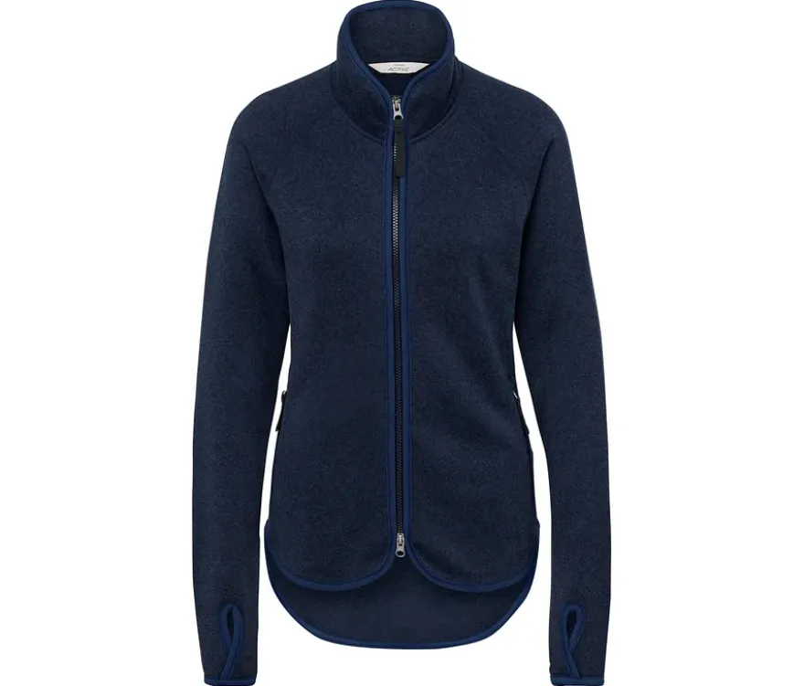 Strickfleece-Jacke, navy