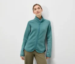 Strickfleecejacke, türkis
