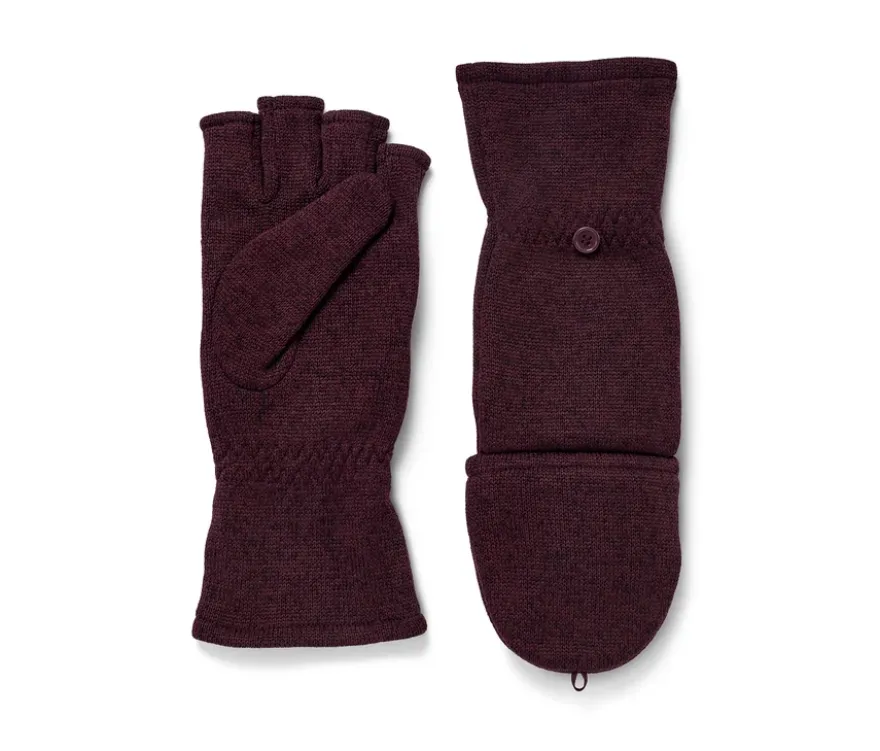 Strickfleece-Klappfäustlinge