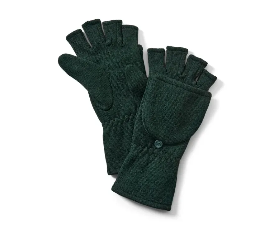 Strickfleece-Klappfäustlinge, grün
