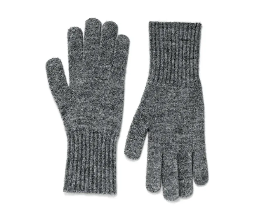 Strickhandschuhe, grau meliert