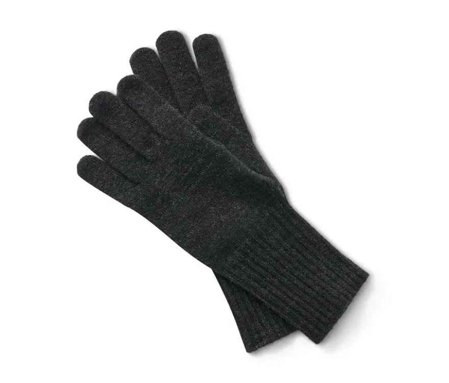 Strickhandschuhe mit Wolle, anthrazit
