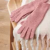 Strickhandschuhe mit Wolle, rosé