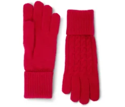 Strickhandschuhe mit Zopfmuster