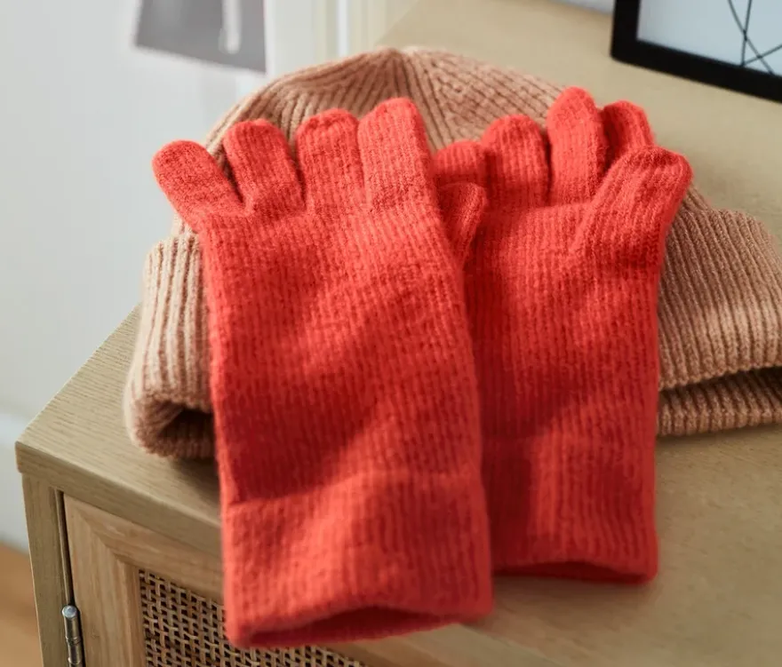 Strickhandschuhe, rot