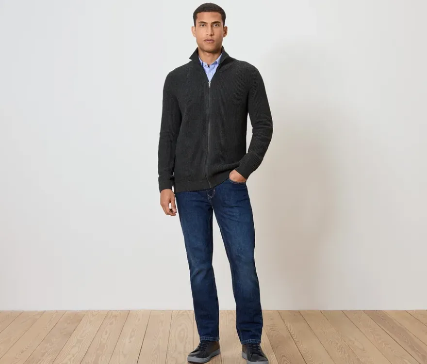 Strickjacke, anthrazit meliert