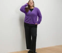 Strickjacke mit Wolle, lila