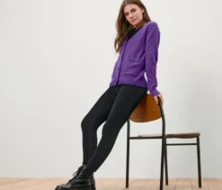 Strickjacke mit Wolle, lila
