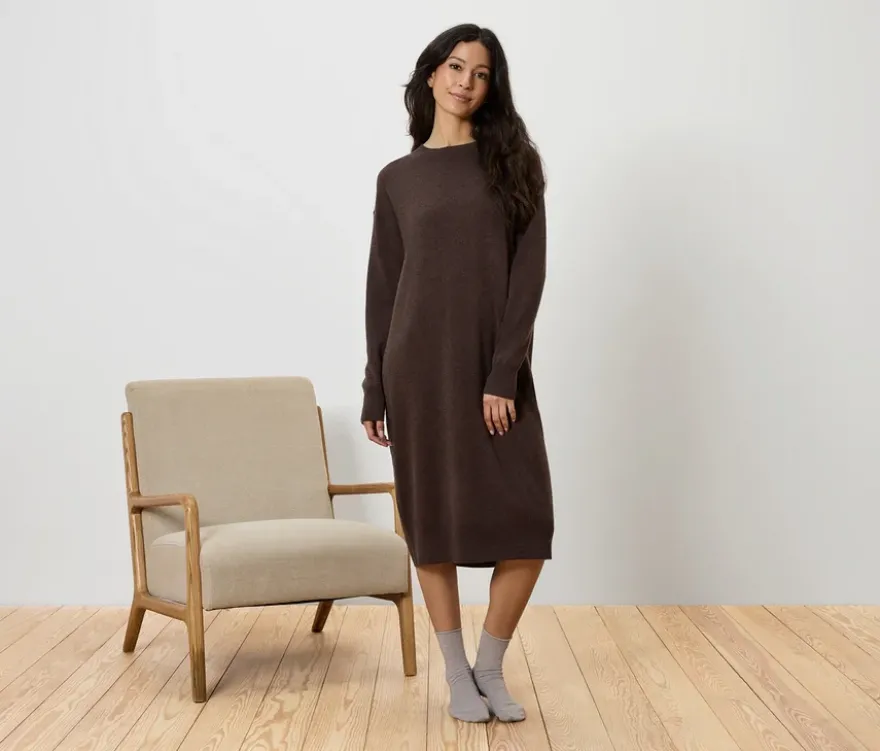 Strickkleid mit Cashmere, braun