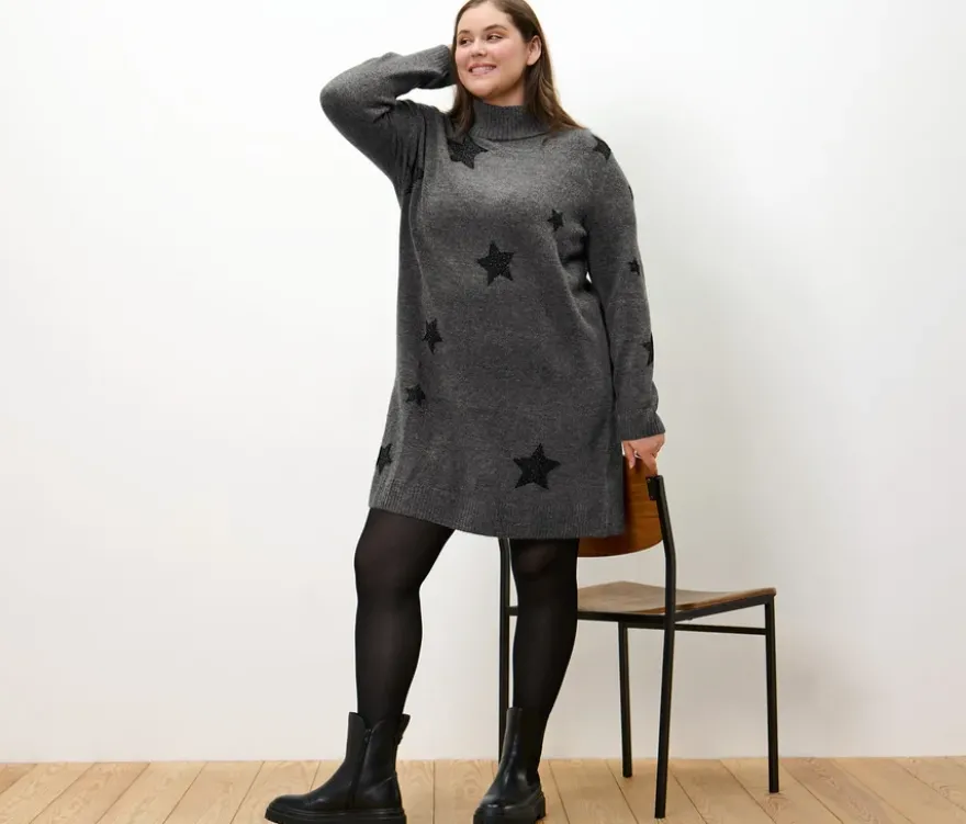 Strickkleid mit Rollkragen