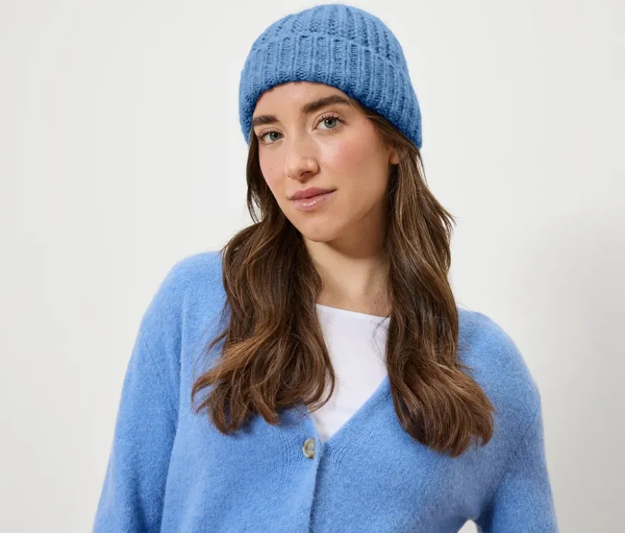 Strickmütze, blau