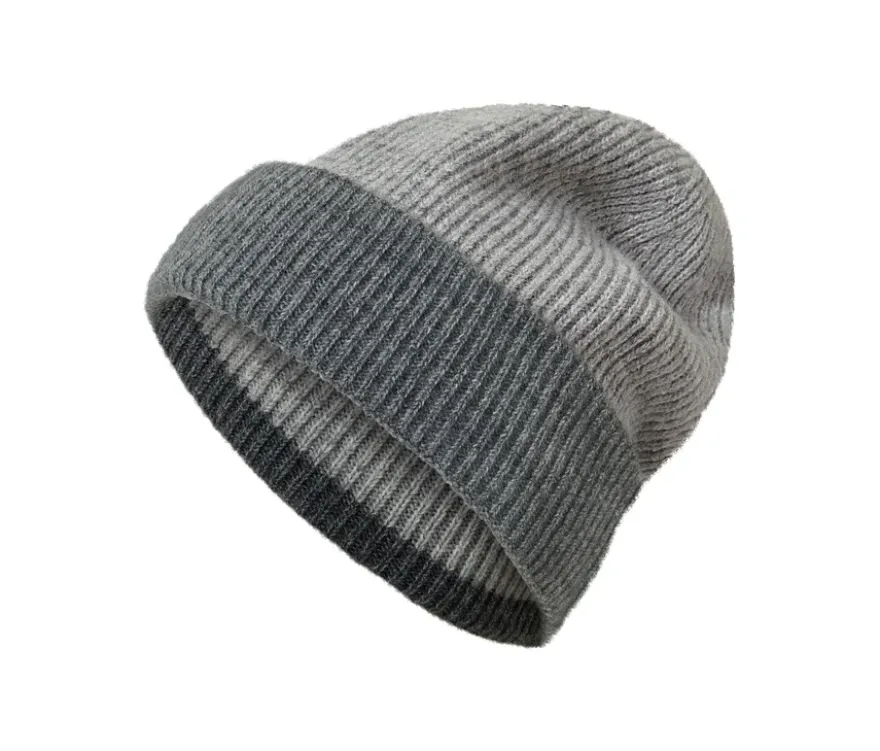 Strickmütze mit Wolle, grau