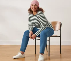 Strickmütze mit Wolle, rosé