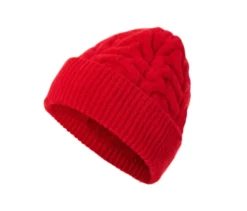Strickmütze mit Zopfmuster