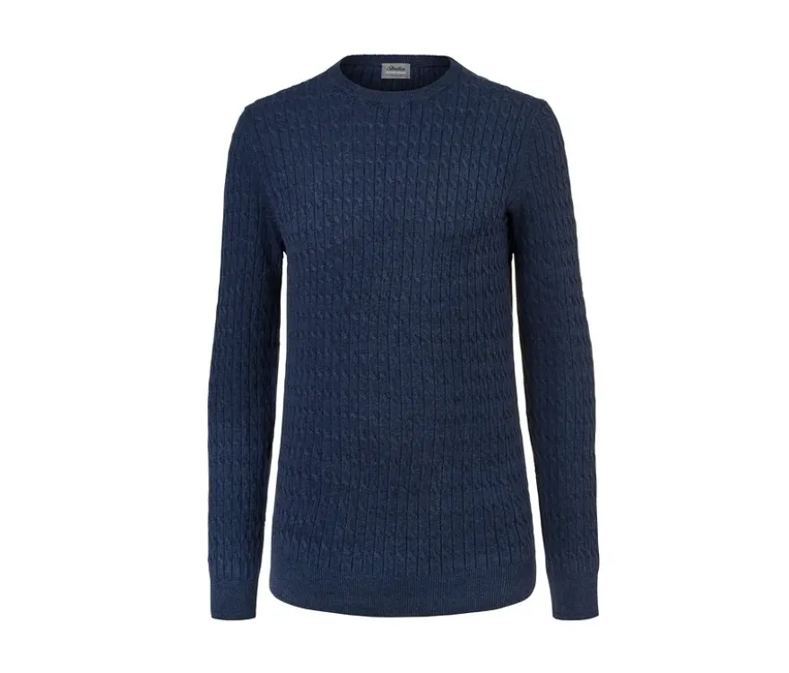 Strickpullover, blau meliert