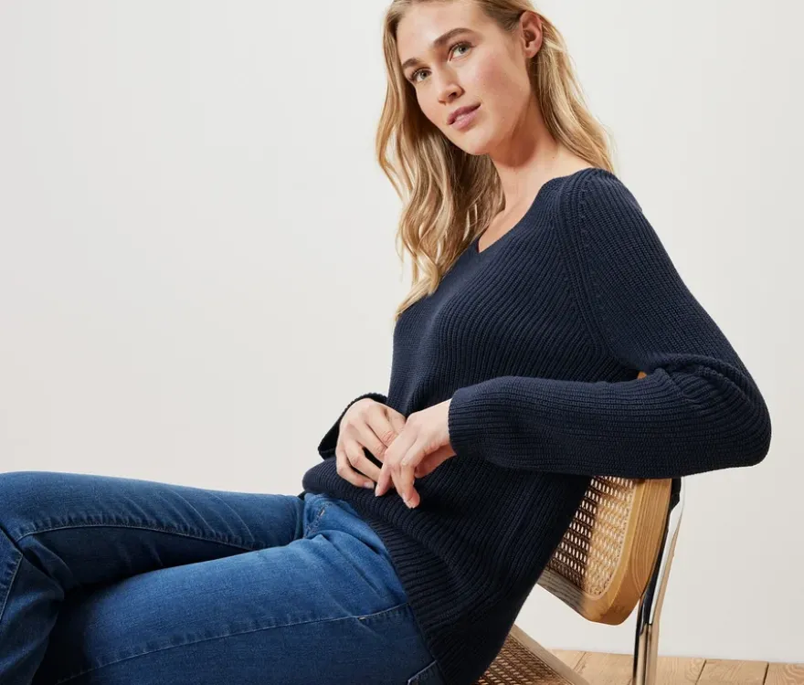Strickpullover, dunkelblau